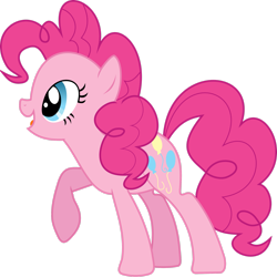 Size: 2449x2449 | Tagged: safe, artist:anonimowybrony, derpibooru import, pinkie pie, earth pony, pony, .svg available, 2015, female, full body, high res, hooves, mare, open mouth, open smile, raised hoof, raised leg, simple background, smiling, solo, standing, tail, transparent background, vector