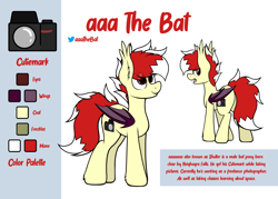 Size: 3000x2152 | Tagged: safe, artist:aaathebap, derpibooru import, oc, oc only, oc:aaaaaaaaaaa, bat pony, pony, cutie mark, male, reference sheet, simple background, solo, stallion, tail, two toned mane, two toned tail, white background