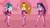 Size: 11069x6143 | Tagged: safe, artist:rileyav, derpibooru import, adagio dazzle, aria blaze, sonata dusk, equestria girls, bare shoulders, clothes, commission, cupcake, drink, female, flower, flower in hair, food, high heels, looking at you, serving tray, skirt, smiling, socks, stockings, the dazzlings, thigh highs, waitress, zettai ryouiki