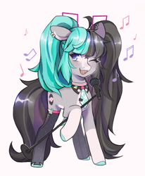 Size: 960x1167 | Tagged: safe, artist:qwokken, derpibooru import, oc, earth pony, pony, commission, singing, solo