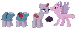 Size: 4937x1935 | Tagged: safe, artist:stormcloud-yt, derpibooru import, oc, oc only, alicorn, pony, alicorn oc, bald, duo, horn, simple background, smiling, transparent background, wings