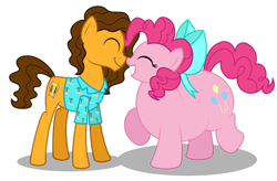 Size: 1920x1256 | Tagged: safe, artist:aleximusprime, derpibooru import, cheese sandwich, pinkie pie, earth pony, pony, flurry heart's story, ^^, alternate hairstyle, boop, bow, cheesepie, cheesy as pie, clothes, cute, duo, eyes closed, fat, female, grin, hair bow, hawaiian shirt, hooves, male, mare, nose wrinkle, noseboop, nuzzles, nuzzling, obese, older, older cheese sandwich, older pinkie pie, piggy pie, pudgy pie, raised hoof, raised leg, romantic, shadow, shipping, shirt, simple background, smiling, stallion, standing, straight, tail, transparent background