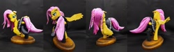 Size: 2075x622 | Tagged: safe, artist:vita96, derpibooru import, fluttershy, pegasus, pony, braid, braided tail, clothes, craft, female, mare, polymer clay, sculpture, skirt, socks, solo, spread wings, tail, thigh highs, wings