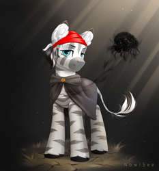 Size: 2333x2500 | Tagged: safe, artist:inowiseei, derpibooru import, oc, oc:zircon, zebra, cloak, clothes, male, solo, zebra oc