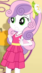 Size: 1920x3365 | Tagged: safe, derpibooru import, screencap, sweetie belle, a photo booth story, eqg summertime shorts, equestria girls, cropped, fall formal outfits, female, sleeveless, solo