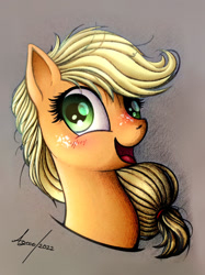 Size: 1280x1707 | Tagged: safe, artist:levvv666, derpibooru import, applejack, earth pony, pony, bust, female, mare, solo