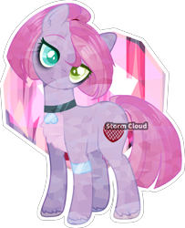 Size: 3027x3735 | Tagged: safe, artist:stormcloud-yt, derpibooru import, oc, oc only, earth pony, pony, bags under eyes, base used, choker, earth pony oc, offspring, parent:party favor, parent:pinkie pie, parents:partypie, simple background, solo, transparent background