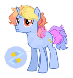 Size: 1280x1380 | Tagged: safe, artist:auroranovasentry, derpibooru import, oc, oc:apple swirl, pony, unicorn, magical lesbian spawn, male, offspring, parent:applejack, parent:rainbow dash, parents:appledash, simple background, solo, stallion, transparent background