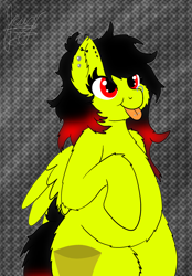 Size: 1640x2360 | Tagged: safe, artist:jay_wackal, derpibooru import, oc, oc only, oc:marmalade, pegasus, pony, :p, bipedal, chubby, cute, ear piercing, fat, nose piercing, piercing, pudgy, tongue, tongue out