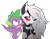 Size: 1198x928 | Tagged: safe, artist:memnoch, artist:ponygamer2020, derpibooru import, spike, dragon, hellhound, :3, adorable face, crossover, crossover shipping, cute, duo, female, helluva boss, looking up, loona (helluva boss), loonabetes, male, shipping, simple background, spikabetes, spikelove, spiloona, std, straight, syphilis, transparent background, vector, winged spike, wings