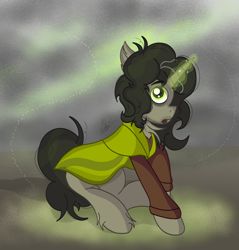 Size: 3561x3732 | Tagged: safe, artist:skywatcher, derpibooru import, pony, unicorn, bruno, brunomadrigal, chest fluff, crossover, disney, ear fluff, ears, encanto, glowing, glowing eyes, glowing horn, green eyes, horn, male, mlpxencanto, ponified, stallion