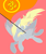 Size: 500x600 | Tagged: safe, artist:clair, edit, editor:horsesplease, derpy hooves, pegasus, pony, blessed, female, flag, full body, happy, hindu, hinduism, innocent, lineless, logo, mare, mouth hold, om, pink background, simple background, solo, spread wings