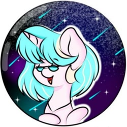 Size: 764x764 | Tagged: safe, derpibooru import, oc, oc only, pony, unicorn, female, glasses, jewelry, mare, meteor, meteor shower, necklace, night, open mouth, simple background, solo, stars, white background