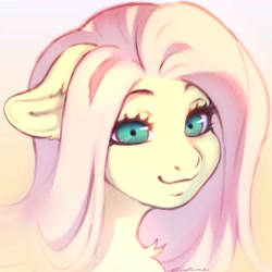 Size: 4096x4096 | Tagged: safe, artist:eltaile, derpibooru import, fluttershy, pegasus, pony, bust, cute, female, looking at you, mare, shyabetes, simple background, solo