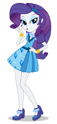 Size: 925x2000 | Tagged: dead source, safe, derpibooru import, rarity, equestria girls, friendship games, clothes, dress, female, hand on hip, lidded eyes, looking at you, official, open mouth, pose, school spirit, shoes, simple background, smiling, solo, transparent background, vector