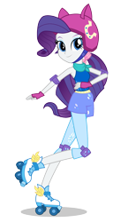 Size: 1095x2000 | Tagged: dead source, safe, derpibooru import, rarity, equestria girls, friendship games, bare shoulders, canterlot high, clothes, female, friendship games outfit, friendship games speedskating outfit, helmet, looking at you, official, pads, raised leg, roller skates, school spirit, simple background, skates, skating, sleeveless, solo, speed skating, speedskating outfit, sporty style, transparent background, tri-cross relay outfit, vector, wondercolts