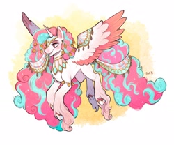 Size: 2048x1700 | Tagged: safe, artist:bird_of_north, artist:birdoffnorth, derpibooru import, oc, oc only, alicorn, pony, alicorn oc, commission, horn, simple background, solo, white background, wings