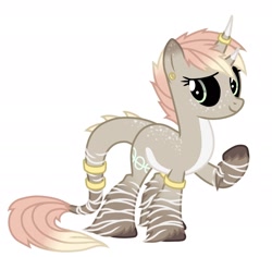 Size: 1800x1700 | Tagged: safe, artist:inarimayer, derpibooru import, oc, oc only, pony, unicorn, black sclera, colored hooves, freckles, horn, raised hoof, raised leg, simple background, solo, unicorn oc, white background