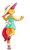 Size: 283x468 | Tagged: safe, artist:deiviantart, artist:stratodraw, derpibooru import, edit, apple bloom, anthro, earth pony, unguligrade anthro, adorabloom, ass, butt, clothes, cute, dress, eyes closed, female, filly, foal, hat, schrödinger's pantsu, simple background, solo, white background