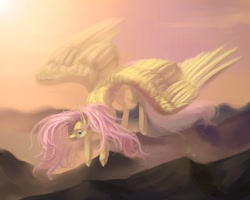 Size: 2100x1680 | Tagged: safe, artist:inarimayer, derpibooru import, fluttershy, pegasus, pony, female, flying, mare, outdoors, solo, wings