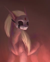 Size: 1728x2160 | Tagged: safe, artist:inarimayer, derpibooru import, oc, earth pony, pony, bust, earth pony oc, mask, solo