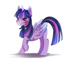 Size: 3256x2656 | Tagged: safe, artist:evanrank, derpibooru import, twilight sparkle, twilight sparkle (alicorn), alicorn, pony, blushing, female, high res, looking at you, mare, simple background, smiling, smiling at you, solo, transparent background