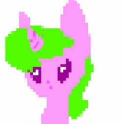 Size: 980x980 | Tagged: safe, artist:rainyponyindo, derpibooru import, oc, oc:rainy rainbow, pony, unicorn, female, horn, mare, pixel art, simple background, unicorn oc, white background