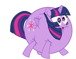 Size: 480x370 | Tagged: safe, artist:theinflater19, derpibooru import, edit, twilight sparkle, twilight sparkle (alicorn), alicorn, pony, feeling pinkie keen, backwards cutie mark, female, inflation, mare, shocked, simple background, solo, transparent background