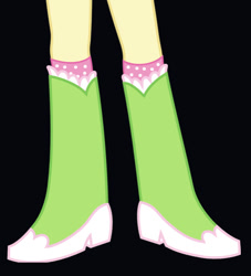 Size: 567x624 | Tagged: safe, artist:salemcat, derpibooru import, fluttershy, equestria girls, black background, boots, cropped, high heel boots, legs, pictures of legs, salemcat boots, shoes, simple background, sock, solo