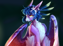 Size: 1663x1209 | Tagged: safe, artist:second-can, derpibooru import, oc, oc only, anthro, classical hippogriff, hippogriff, anthro oc, bust, hippogriff oc, looking at you, portrait, smiling, smiling at you, solo