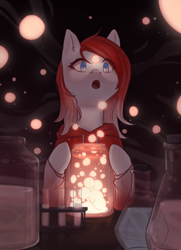 Size: 700x966 | Tagged: safe, artist:corpsehof, derpibooru import, oc, oc only, oc:making amends, pony, :o, clothes, commission, flask, glowing, hoodie, open mouth, solo, test tube, ych result