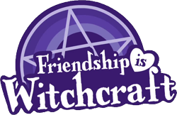 Size: 720x466 | Tagged: dead source, safe, derpibooru import, friendship is witchcraft, 2014, logo, no pony, simple background, text, transparent background