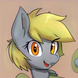 Size: 1024x1024 | Tagged: safe, artist:thisponydoesnotexist, derpibooru import, pony, beige background, neural network, open mouth, simple background