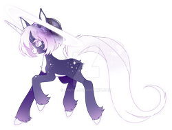 Size: 1024x777 | Tagged: safe, artist:miioko, derpibooru import, oc, oc only, pony, unicorn, chest fluff, deviantart watermark, female, hoof polish, horn, mare, obtrusive watermark, simple background, solo, transparent background, unicorn oc, watermark