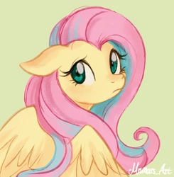 Size: 2009x2048 | Tagged: safe, artist:mn27, derpibooru import, fluttershy, pegasus, pony, cute, ears, female, floppy ears, green background, high res, mare, shyabetes, simple background, solo