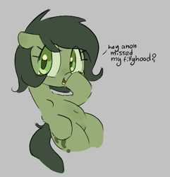 Size: 420x436 | Tagged: safe, artist:parfait, ponerpics import, oc, oc:anon filly, earth pony, pony, aggie.io, female, filly, foal, implied anon, looking at you, mare, open mouth, simple background, smiling, talking