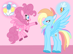 Size: 2184x1623 | Tagged: safe, artist:emilylsart, derpibooru import, pinkie pie, rainbow dash, pegasus, pony, cutie mark