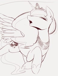 Size: 1570x2048 | Tagged: safe, artist:manachaaaaaaaa, derpibooru import, princess luna, alicorn, female, mare, sketch, solo