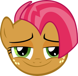 Size: 4000x3887 | Tagged: safe, artist:jailboticus, derpibooru import, babs seed, earth pony, pony, babsface, head, head only, simple background, smiling, smug, solo, transparent background, u mad, vector