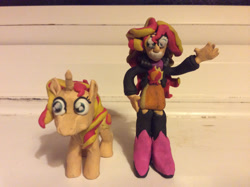 Size: 2592x1936 | Tagged: safe, artist:boogeyboy1, derpibooru import, sunset shimmer, human, pony, unicorn, clay, humanized, model, photo, toy