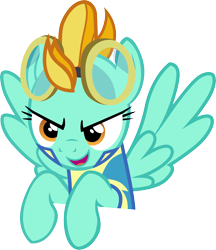 Size: 6000x6930 | Tagged: safe, artist:wanderzinho, derpibooru import, lightning dust, pegasus, pony, absurd resolution, clothes, looking at you, simple background, solo, spread wings, transparent background, uniform, vector, wings, wonderbolt trainee uniform