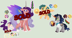 Size: 1024x550 | Tagged: safe, artist:stormcloud-yt, derpibooru import, alicorn, draconequus, hybrid, original species, pegasus, pony, base used, magical gay spawn, offspring, parent:angel bunny, parent:discord, parent:flash sentry, parent:fluttershy, parent:king sombra, parent:princess cadance, parent:soarin', rabbit pony