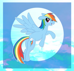 Size: 1708x1625 | Tagged: safe, artist:queenkokodragon, derpibooru import, rainbow dash, pegasus, pony, female, flying, mare, solo