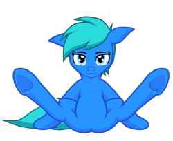 Size: 2500x2048 | Tagged: safe, artist:zeka10000, derpibooru import, oc, oc:nina dasher, pegasus, pony, belly, butt, ears, featureless crotch, female, floppy ears, high res, looking at you, pegasus oc, plot, presenting, requested art, simple background, sitting, solo, spread legs, spreading, transparent background, vector, wingless