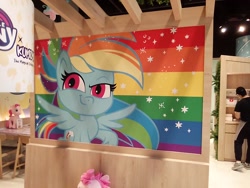 Size: 1600x1200 | Tagged: safe, derpibooru import, pinkie pie, rainbow dash, earth pony, human, pegasus, pony, my little pony: pony life, cafe, irl, irl human, kumoya, photo, poster, singapore