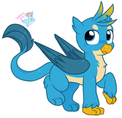 Size: 1305x1256 | Tagged: safe, artist:rainbow eevee, derpibooru import, gallus, griffon, chest fluff, cute, folded wings, gallabetes, simple background, solo, transparent background, vector, wings