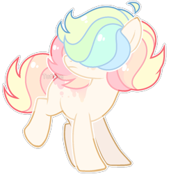 Size: 1149x1167 | Tagged: safe, artist:toffeelavender, derpibooru import, oc, oc only, earth pony, pony, base used, earth pony oc, hair over eyes, multicolored hair, rainbow hair, simple background, solo, transparent background