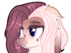 Size: 1013x764 | Tagged: safe, artist:toffeelavender, derpibooru import, oc, oc only, earth pony, pony, base used, bust, earth pony oc, female, mare, simple background, smiling, solo, transparent background