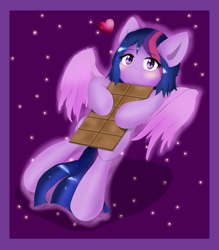 Size: 1600x1829 | Tagged: safe, artist:nihithebrony, derpibooru import, oc, oc only, oc:summer, pegasus, pony, chocolate, female, food, heart, not twilight sparkle, pegasus oc, solo