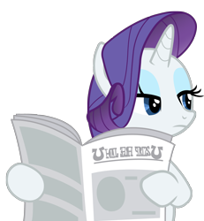 Size: 2004x2173 | Tagged: safe, artist:joemasterpencil, derpibooru import, rarity, pony, unicorn, ponyville confidential, season 2, .ai available, .svg available, absurd resolution, female, implied facepalm, lidded eyes, mare, newspaper, rarity is not amused, reaction image, seriously, simple background, solo, transparent background, unamused, vector